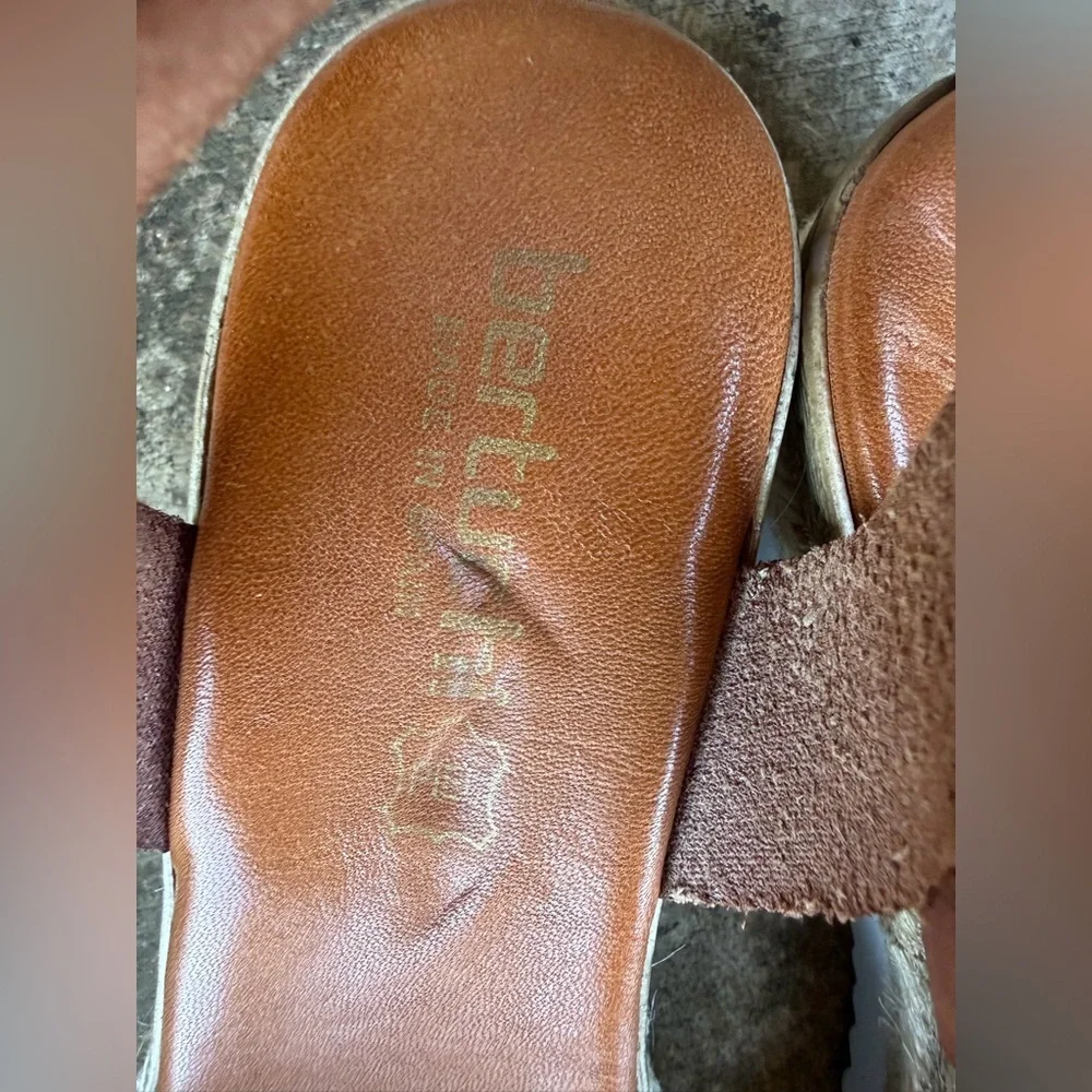Bertuchi Women's Brown Leather Espadrille Wedge Sandals Ankle Strap Sz-40(9.5) P